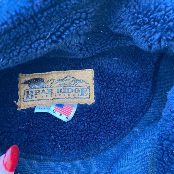 Bear Ridge plush fleece cozy American flag jacket full zip USA XL - Picture 5 of 6